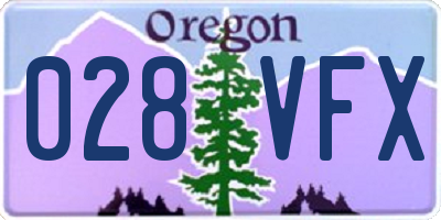 OR license plate 028VFX