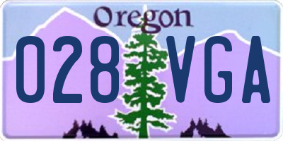 OR license plate 028VGA