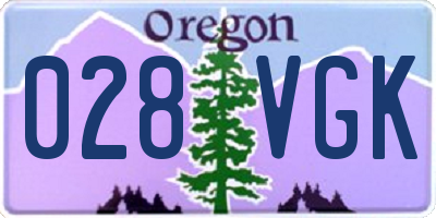 OR license plate 028VGK