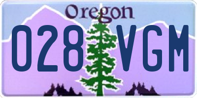 OR license plate 028VGM