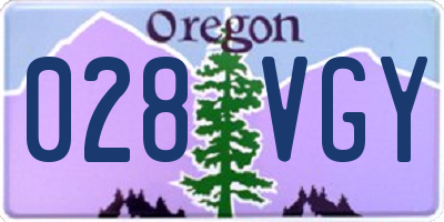 OR license plate 028VGY
