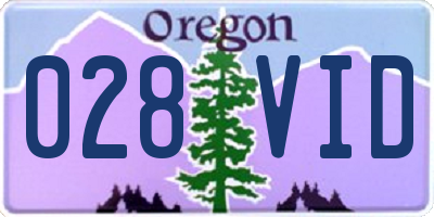 OR license plate 028VID