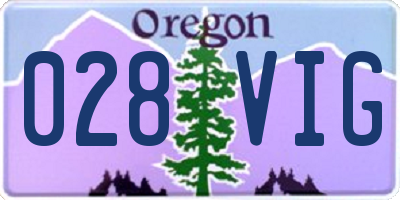 OR license plate 028VIG
