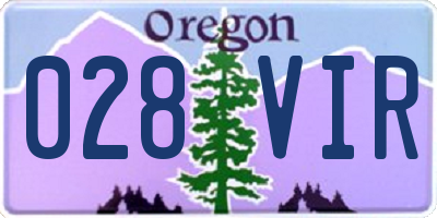 OR license plate 028VIR