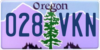 OR license plate 028VKN