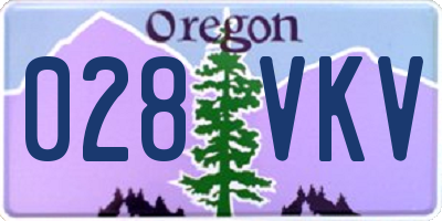 OR license plate 028VKV