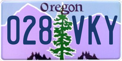 OR license plate 028VKY