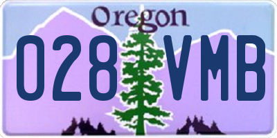OR license plate 028VMB