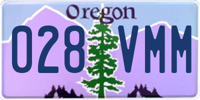 OR license plate 028VMM