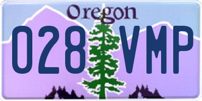 OR license plate 028VMP