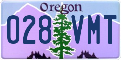 OR license plate 028VMT