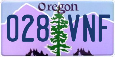 OR license plate 028VNF