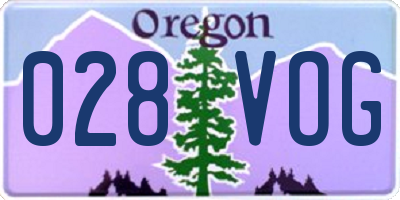 OR license plate 028VOG