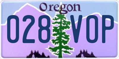 OR license plate 028VOP