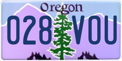 OR license plate 028VOU