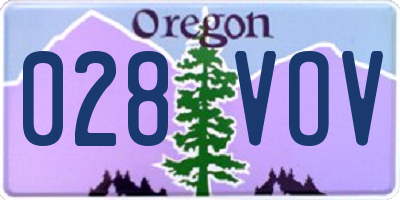 OR license plate 028VOV