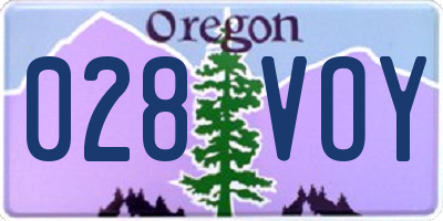 OR license plate 028VOY