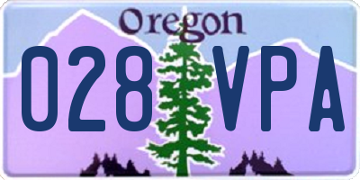 OR license plate 028VPA