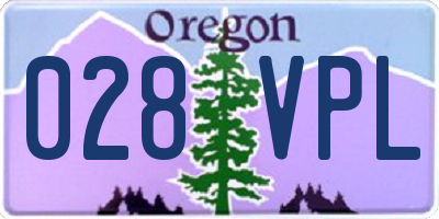 OR license plate 028VPL