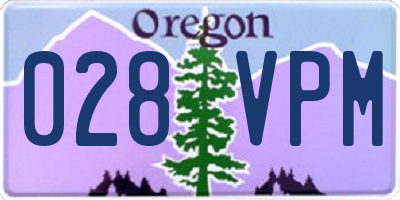 OR license plate 028VPM