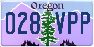 OR license plate 028VPP