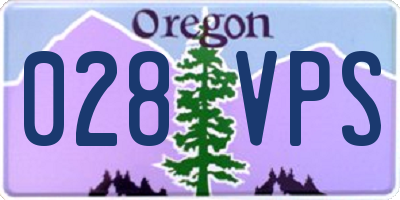 OR license plate 028VPS