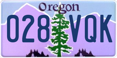 OR license plate 028VQK