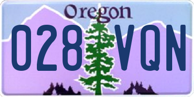 OR license plate 028VQN