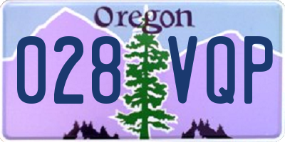 OR license plate 028VQP