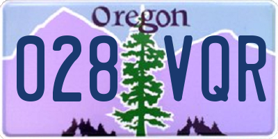 OR license plate 028VQR