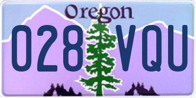 OR license plate 028VQU