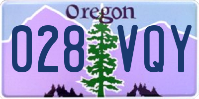 OR license plate 028VQY
