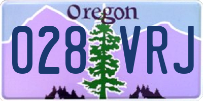 OR license plate 028VRJ