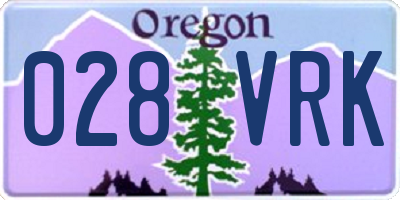 OR license plate 028VRK