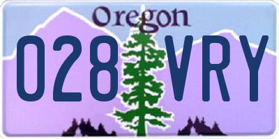 OR license plate 028VRY