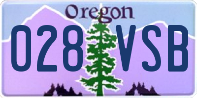 OR license plate 028VSB