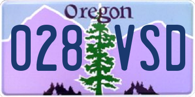 OR license plate 028VSD