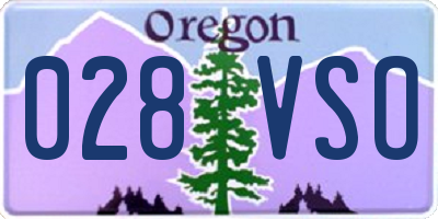 OR license plate 028VSO