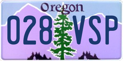 OR license plate 028VSP