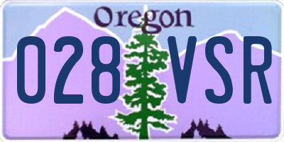 OR license plate 028VSR