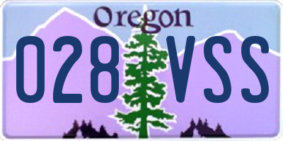 OR license plate 028VSS