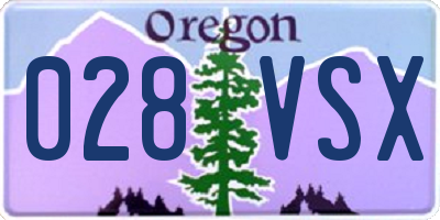OR license plate 028VSX