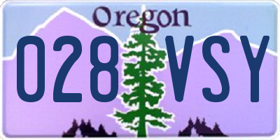 OR license plate 028VSY