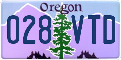 OR license plate 028VTD