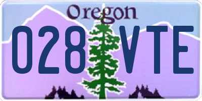 OR license plate 028VTE
