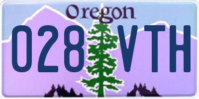 OR license plate 028VTH