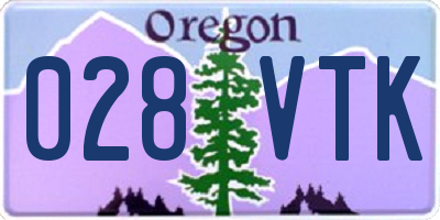 OR license plate 028VTK