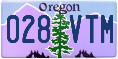 OR license plate 028VTM