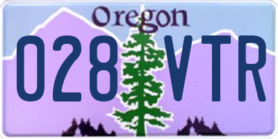 OR license plate 028VTR
