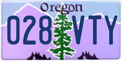 OR license plate 028VTY